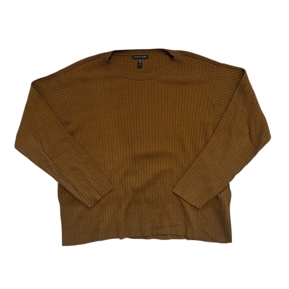 Eileen Fisher Women's Brown‎ Tan Knit Boxy Sweater Size Small